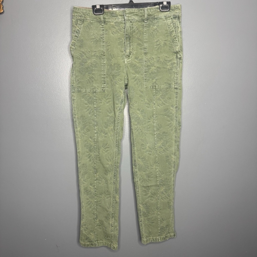 Pilcro Anthropologie Pants Womens 29 The Wanderer Green Cotton Blend Mid Rise
